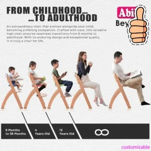 Adjustable Wooden High Chair