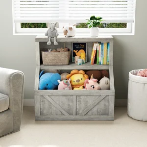 Kids Wooden Bookshelf Organizer